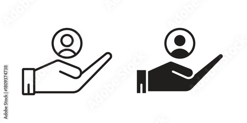 Retention icon symbol in filled and line style. Vector icon collection