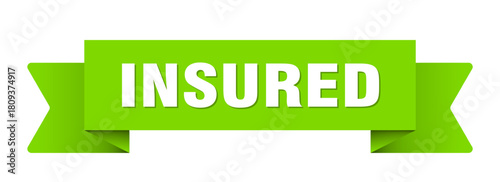 insured ribbon isolated on transparent background. insured ribbon