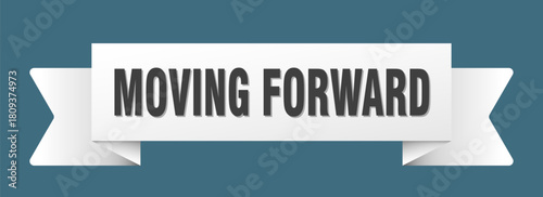 moving forward ribbon isolated on transparent background. moving forward ribbon