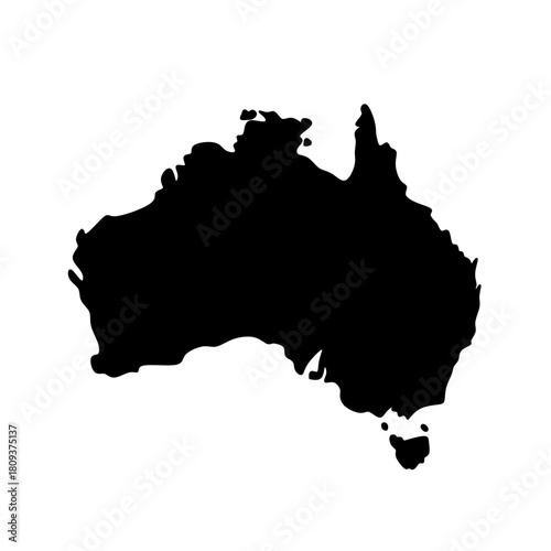 australia map design vector illustration on white backfround.