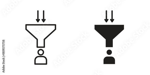 sales conversion icon symbol in filled and line style. Vector icon collection