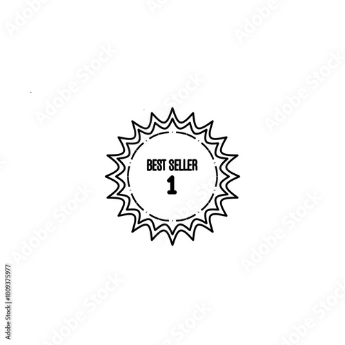 black bestseller award badge with featured ribbon detailvector illustration of an abstract background