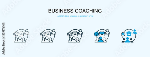 Business Coaching Icon Different Style Vector Illustration