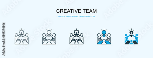 Creative Team Icon Different Style Vector Illustration