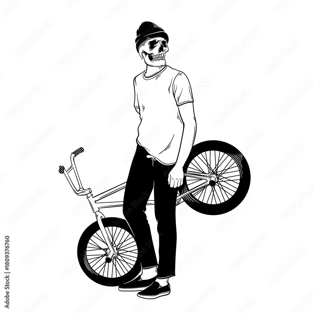 Fototapeta premium Bmx rider skull