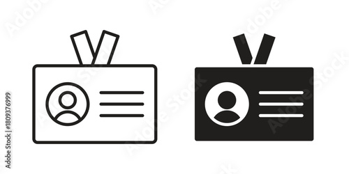 Security badge icon symbol in filled and line style. Vector icon collection