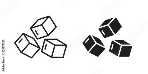 Sugar icon symbol in filled and line style. Vector icon collection