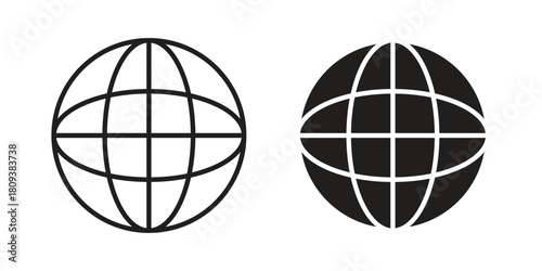 Web icon symbol in filled and line style. Vector icon collection