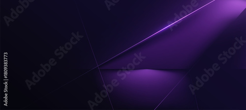 Purple Luxury With Neon Lines Abstract On Dark Background