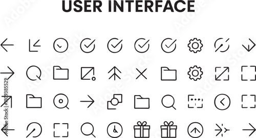 User interface elements and icons for website and app design in vector format
