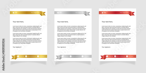 Modern set of corporate business stationery, letterheads, document templates. Professional minimalist design suitable for corporate branding, marketing materials and office identity presentations.