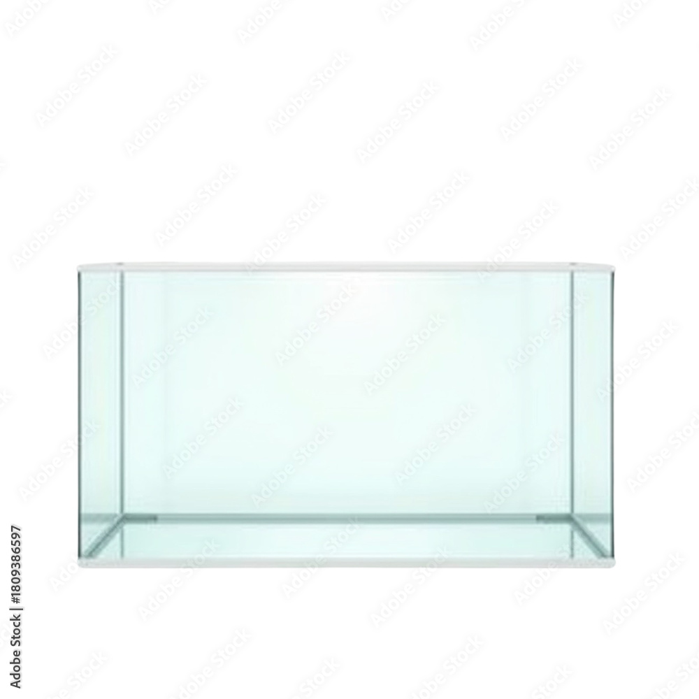Fototapeta premium Isolated Empty Glass Aquarium Tank PNG Image