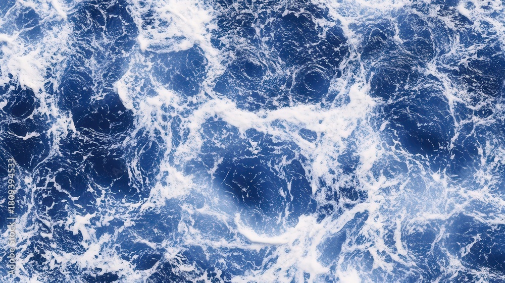 Obraz premium Blue ocean waves with dynamic flow