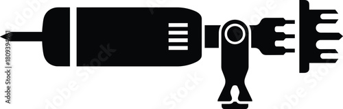 Silhouette electric handheld power grooming tool with clamp attachment and interchangeable comb heads, mechanical maintenance equipment for workshop, repair, DIY use