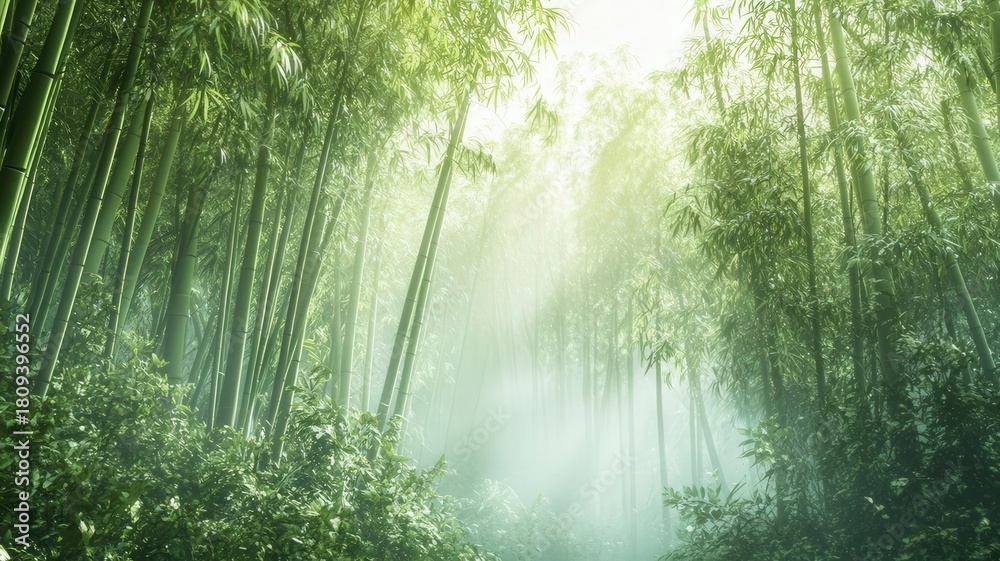 Obraz premium Green bamboo with nature background