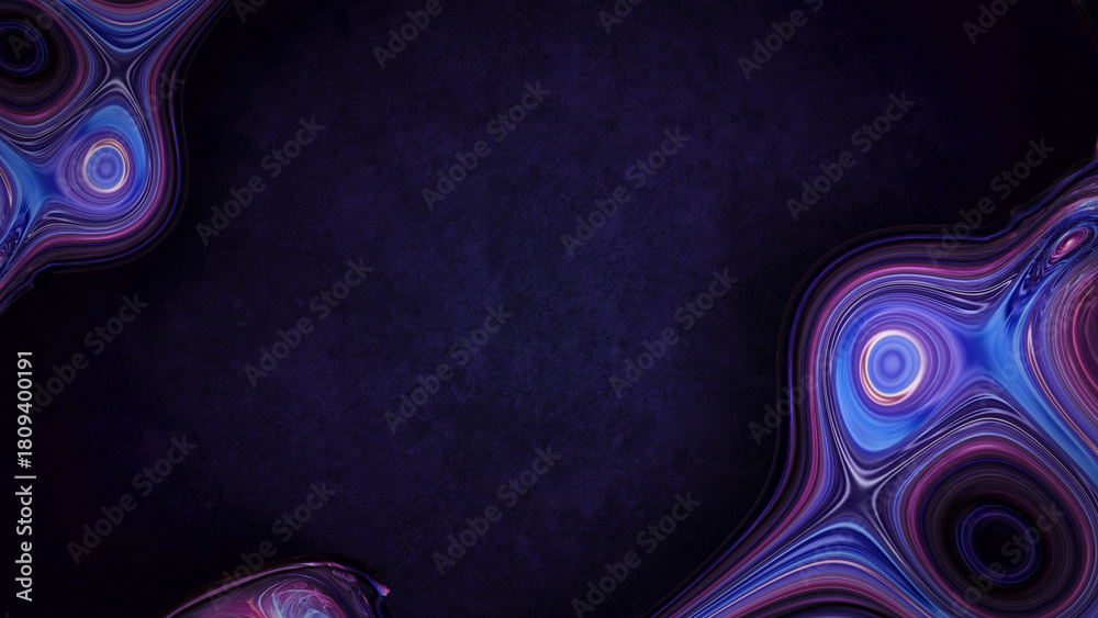 Fototapeta premium Deep Purple Dark Background with Abstract Hypnotic Swirls and Psychedelic Fluid Art Forms for Digital Technology and Futuristic Banner Design