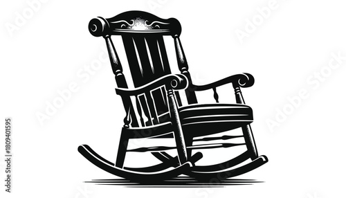 chair silhouette vector illustration, solid white background