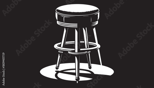 chair silhouette vector illustration, solid white background