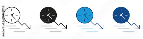 Downtime Reduction icon set multiple style collection, vector illustration.