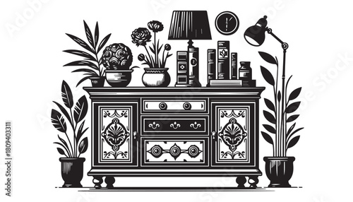 furniture bed silhouette vector illustration, solid white background