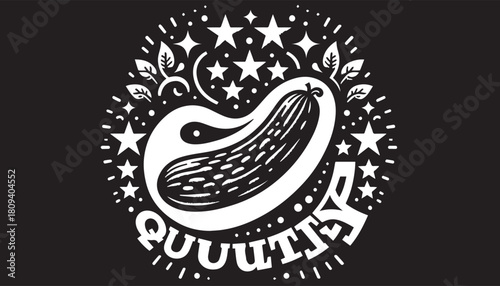 cucumber silhouette vector illustration, solid white background