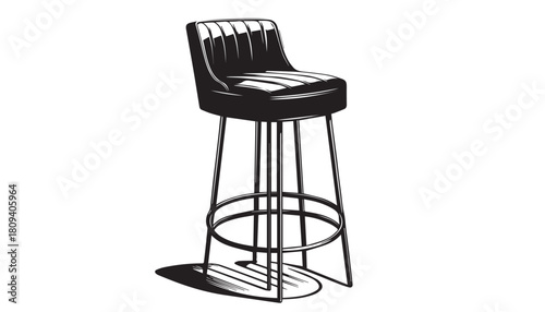chair silhouette vector illustration, solid white background