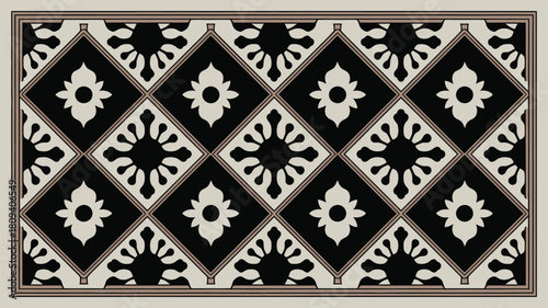 Sophisticated tile pattern creates an elegant vintage vibe, perfect for adding a touch of classic charm to your design projects or home decor accents