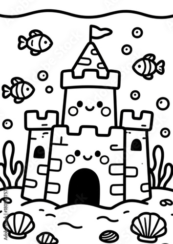 "Magical Underwater World” is a series of 15 coloring illustrations with a title page. This children’s set features charming underwater characters and ocean scenes that inspire creativity.