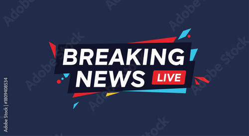 Modern and dynamic "BREAKING NEWS" live banner for television or online news channels.