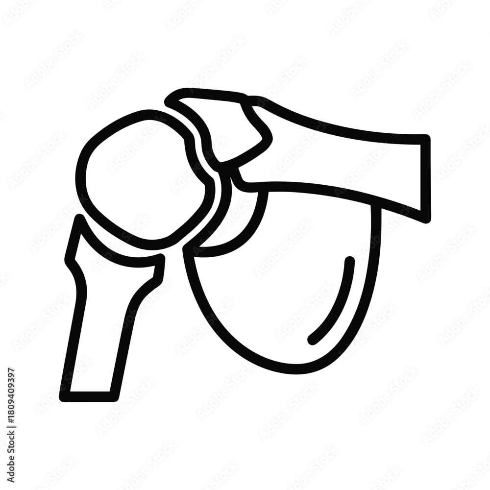Obraz premium Anatomical illustration of the human shoulder joint, depicting bones and articulation