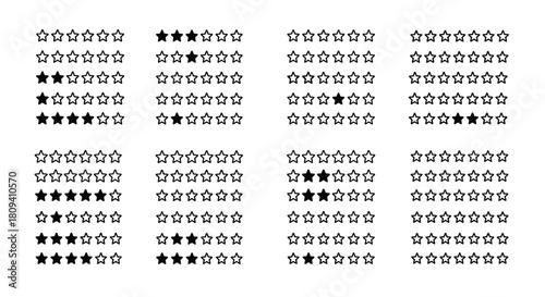 Star rating system is displayed for customer feedback with options from one to five stars.
