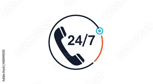 24/7 customer support service call center helpline icon.