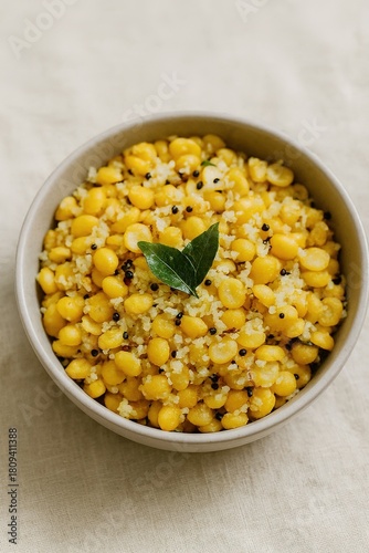 Kadalai Paruppu Sundal, Tamil Nadu, tempered chana dal with coconut and spices in bright minimal styling