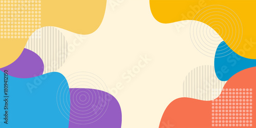 colorful abstract geometric wave pattern with dotted banner template background eps10