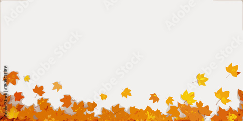 Autumn leaves border with copy space for text or design