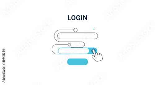Minimalist user login interface for a website or application with a password entry and hand cursor.