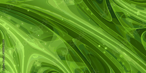 Abstract green fractal background with flowing lines and organic shapes