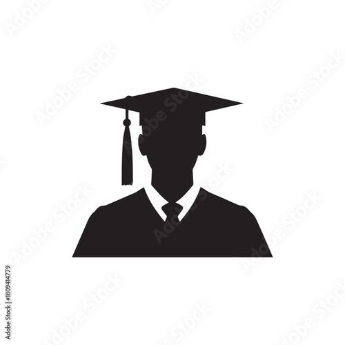 Graduation man icon. Master study celebration people design.