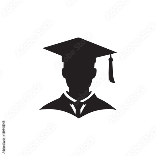 Graduation man icon. Master study celebration people design.