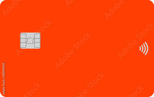 Red Discount or Credit Card Mockup. Minimal Payment Design.