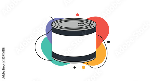 Canned food product in a metal tin with a blank label for your own branding and design.