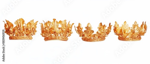 Elegant Golden Crown Set for Luxury Branding and Product Showcases