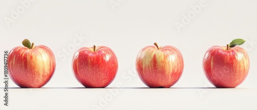 Fresh Apples Isolated on a White Background for Premium Health Promotion