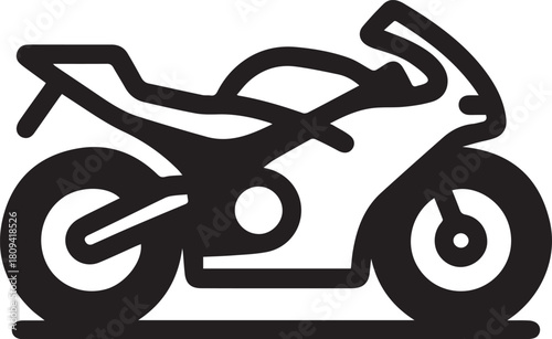 Minimalist icon, motor  bike vector silhouette.