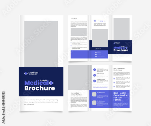 Healthcare medical trifold brochure design template