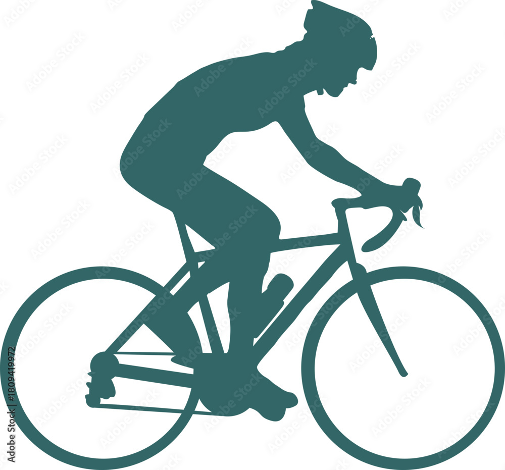 Naklejka premium silhouette of a cyclist