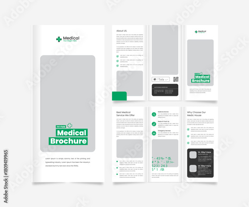 Healthcare medical trifold brochure design template