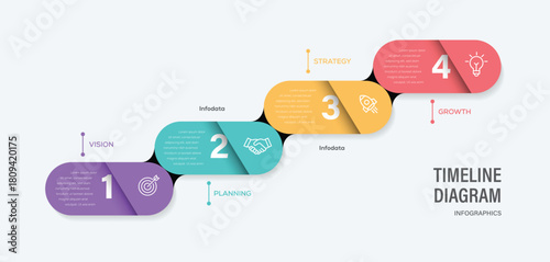Infographics template with 4 step or option.