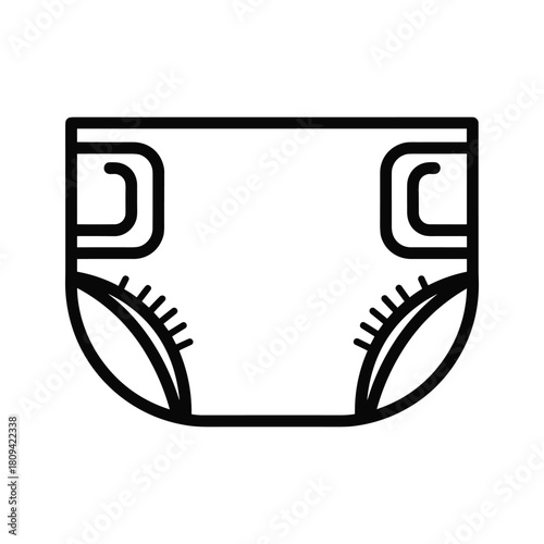 Illustration of a baby diaper isolated on vector art