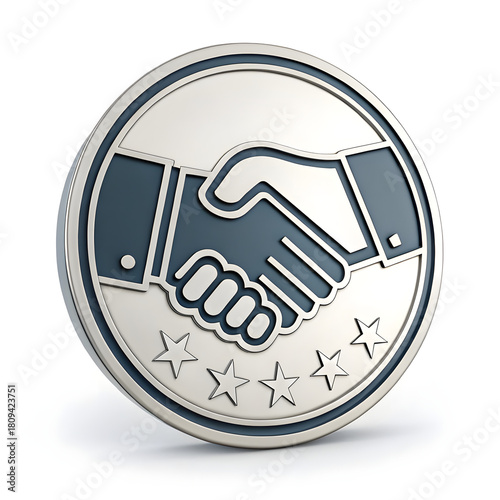 Seal the deal with this modern partnership icon, representing trust and success, perfect for business agreements and collaborative ventures